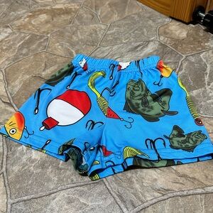 Little Boys Fishing Print Shorts